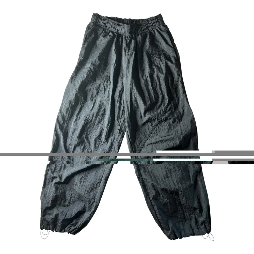 Athleta Black Nylon Parachute Cargo Jogger‎ Pants Women's Small Petite